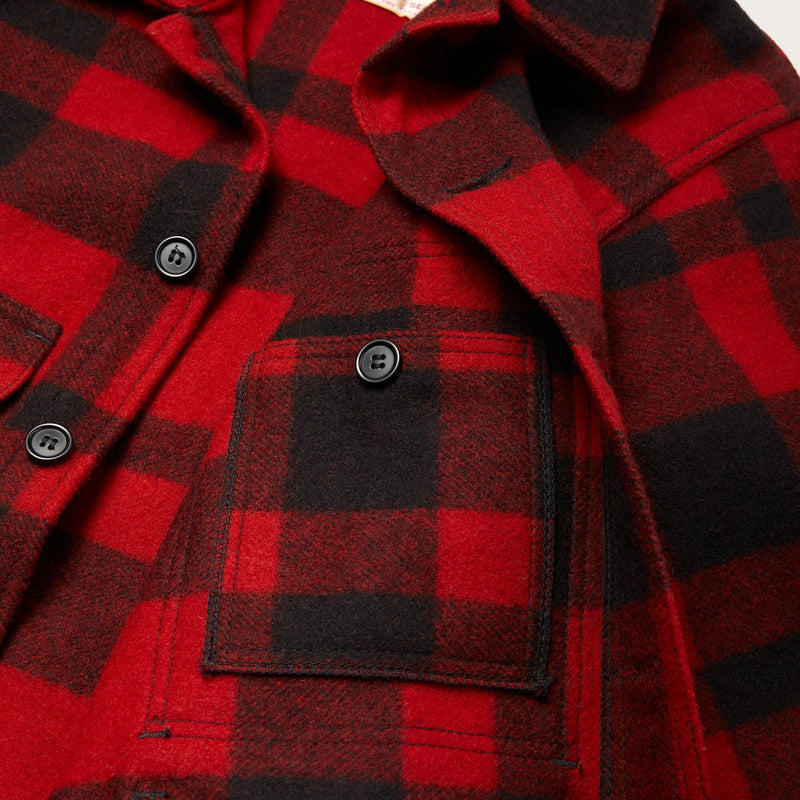 Mackinaw wool cruiser jacket by Filson | Red/black plaid (Red)