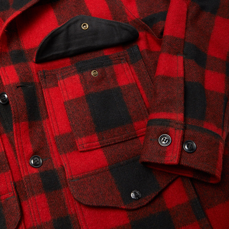 Mackinaw wool cruiser jacket by Filson | Red/black plaid (Red)