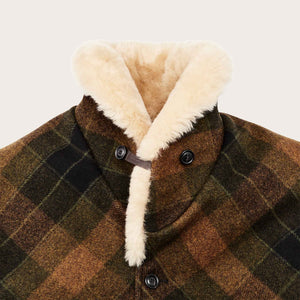 Lined mackinaw wool packer coat by Filson | Loden heather plaid (Brown)