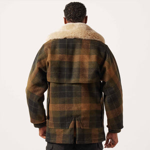 Lined mackinaw wool packer coat by Filson | Loden heather plaid (Brown)