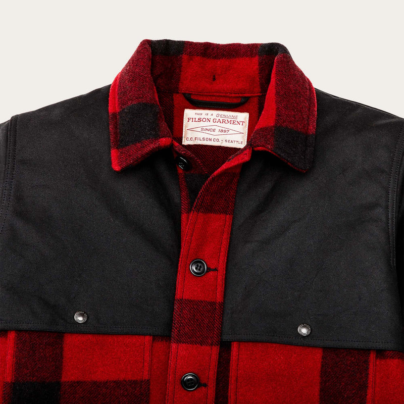 Mackinaw wool double coat di Filson | Red black classic plaid (Red)