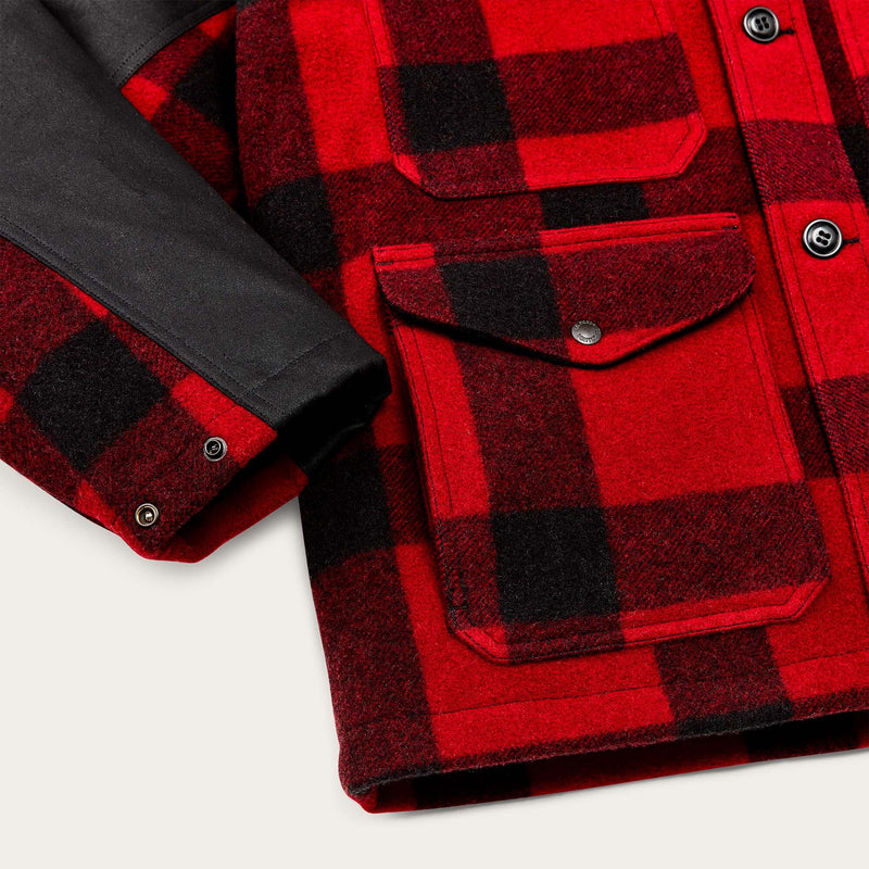 Mackinaw wool double coat di Filson | Red black classic plaid (Red)