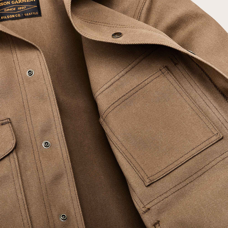 Rugged twill cruiser jacket by Filson | Sepia (Brown)