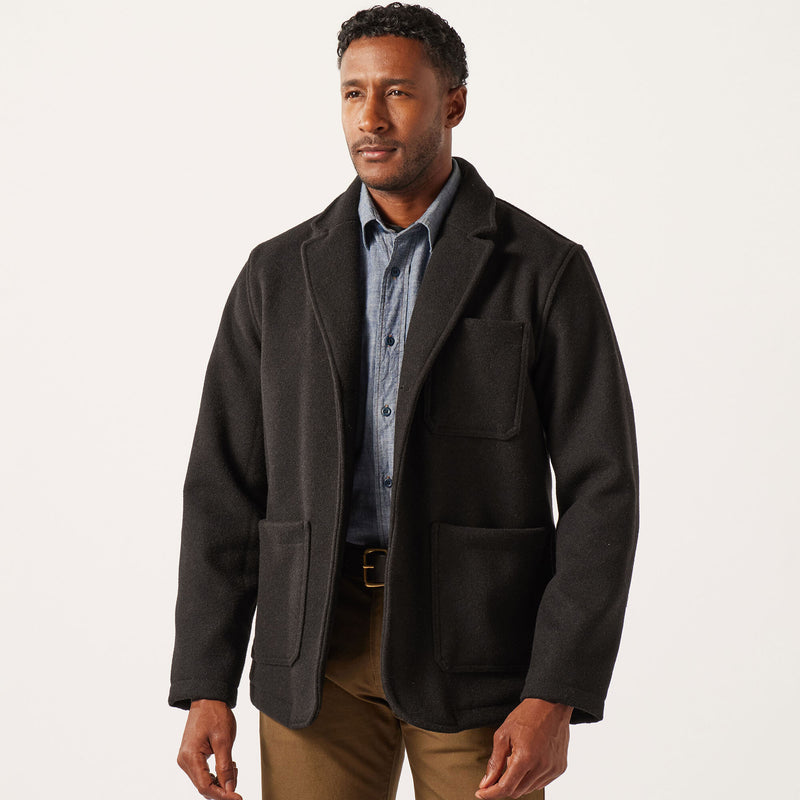 Mackinaw wool blazer by Filson | Brown black twill (Black)