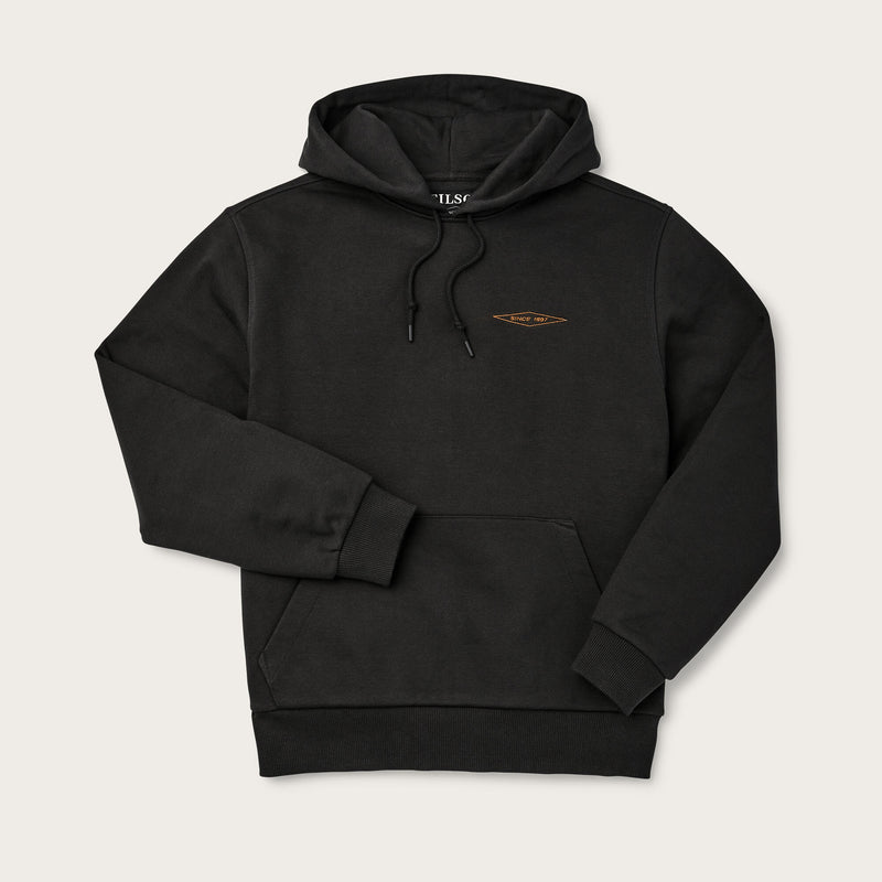 Prospector embroidered hoodie by Filson | Faded black gold dia (Black)