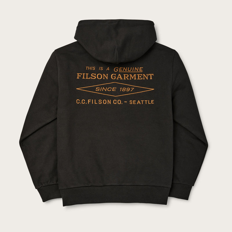 Prospector embroidered hoodie by Filson | Faded black gold dia (Black)