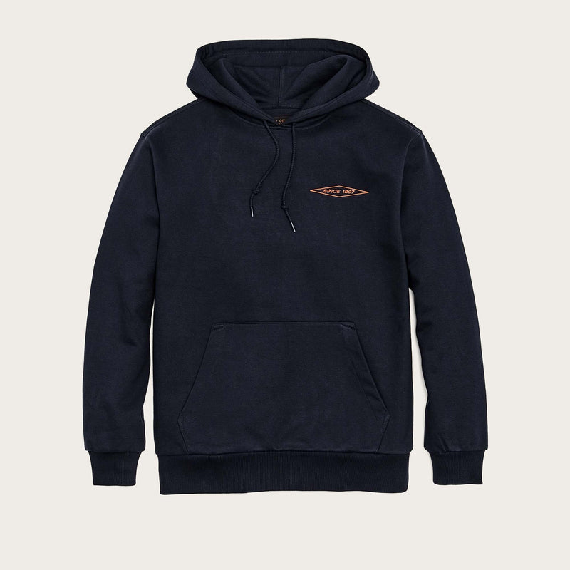 Prospector embroidered hoodie di Filson | Navy / blaze diamond (Blue)