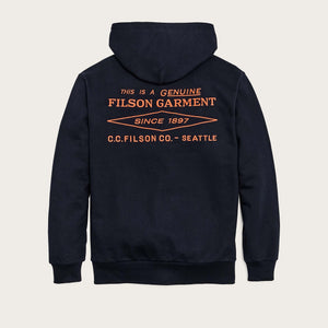 Prospector embroidered hoodie di Filson | Navy / blaze diamond (Blue)