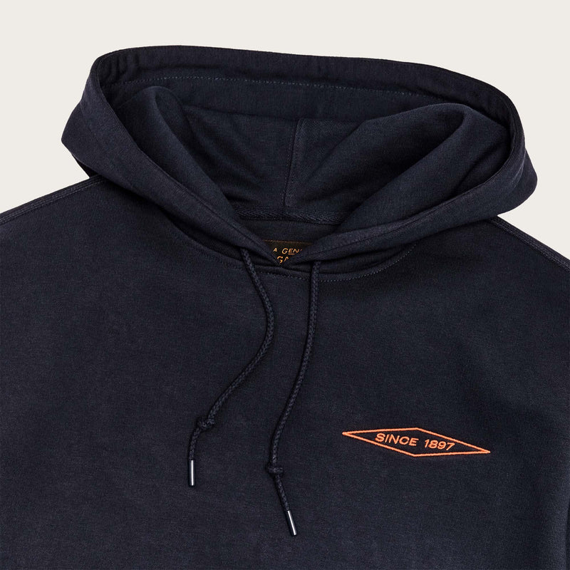 Prospector embroidered hoodie di Filson | Navy / blaze diamond (Blue)