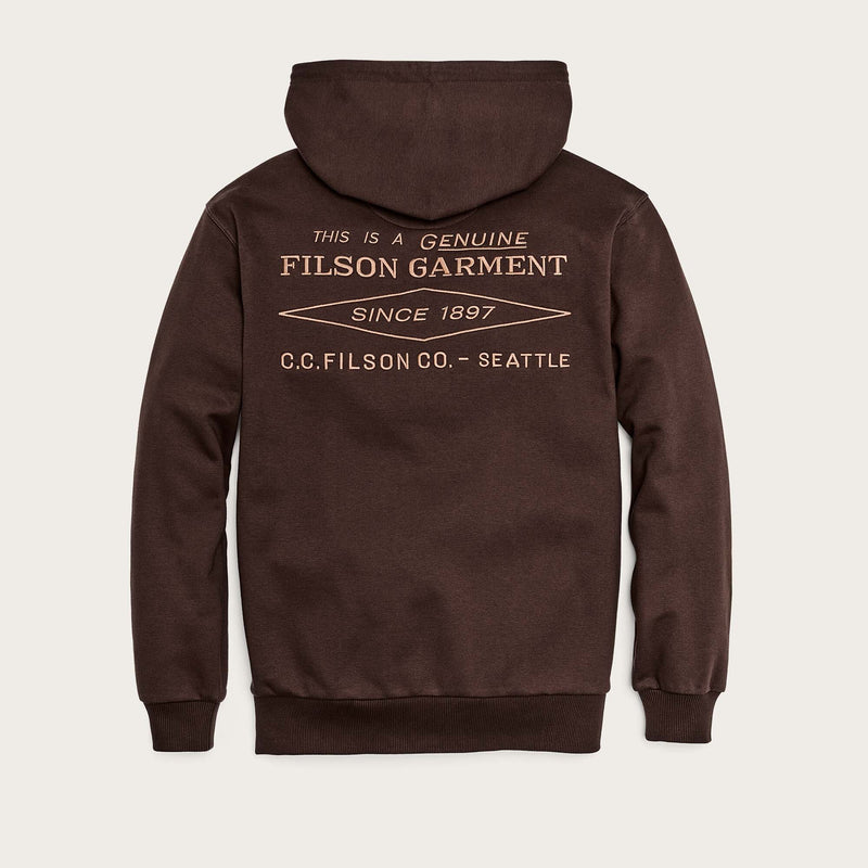 Prospector embroidered hoodie by Filson | Brown diamond (Brown)