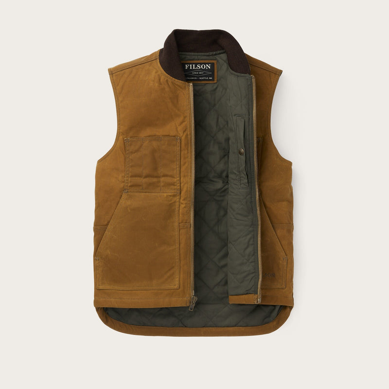 Tin cloth insulated work vest by Filson | Dark tan (Beige)