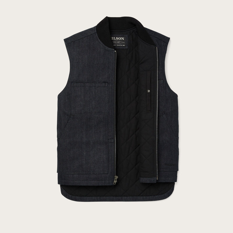 Denim insulated work vest di Filson | Raw indigo (Blue)