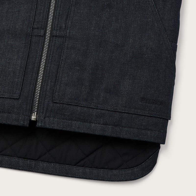 Denim insulated work vest di Filson | Raw indigo (Blue)