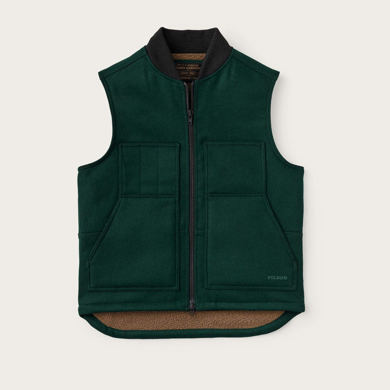 Lined mackinaw wool work vest von Filson | Dark spruce (Green)