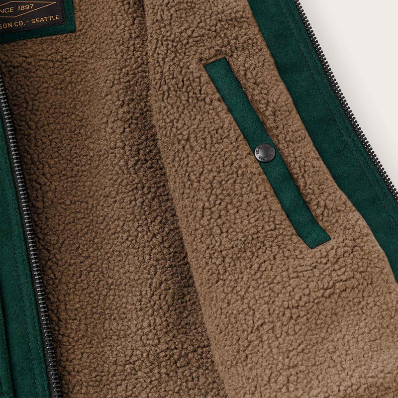 Lined mackinaw wool work vest von Filson | Dark spruce (Green)