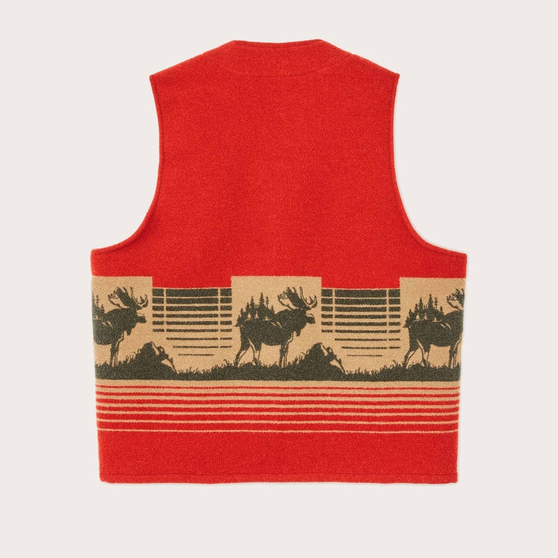 Jacquard wool vest di Filson | Red/khaki/forest multi (Red)