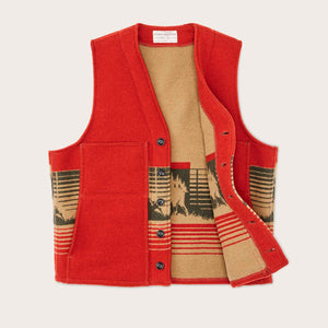 Jacquard wool vest di Filson | Red/khaki/forest multi (Red)