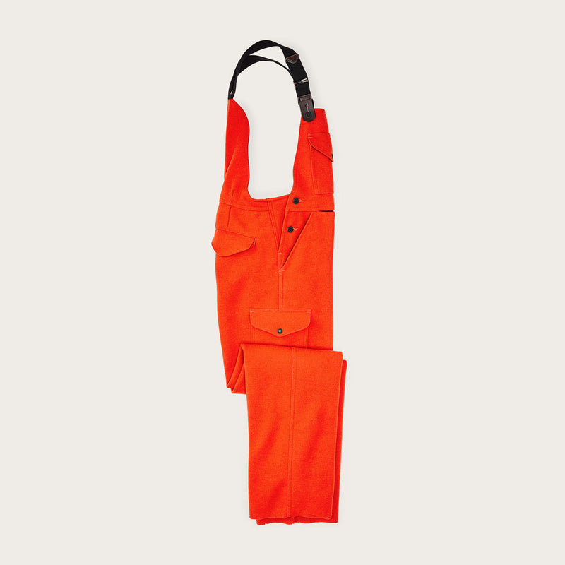 Mackinaw wool bibs by Filson | Flame (Orange)