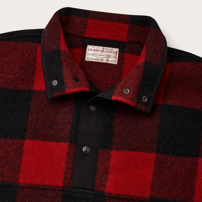 Okanogan wool pullover by Filson | Red / black buffalo (Red)