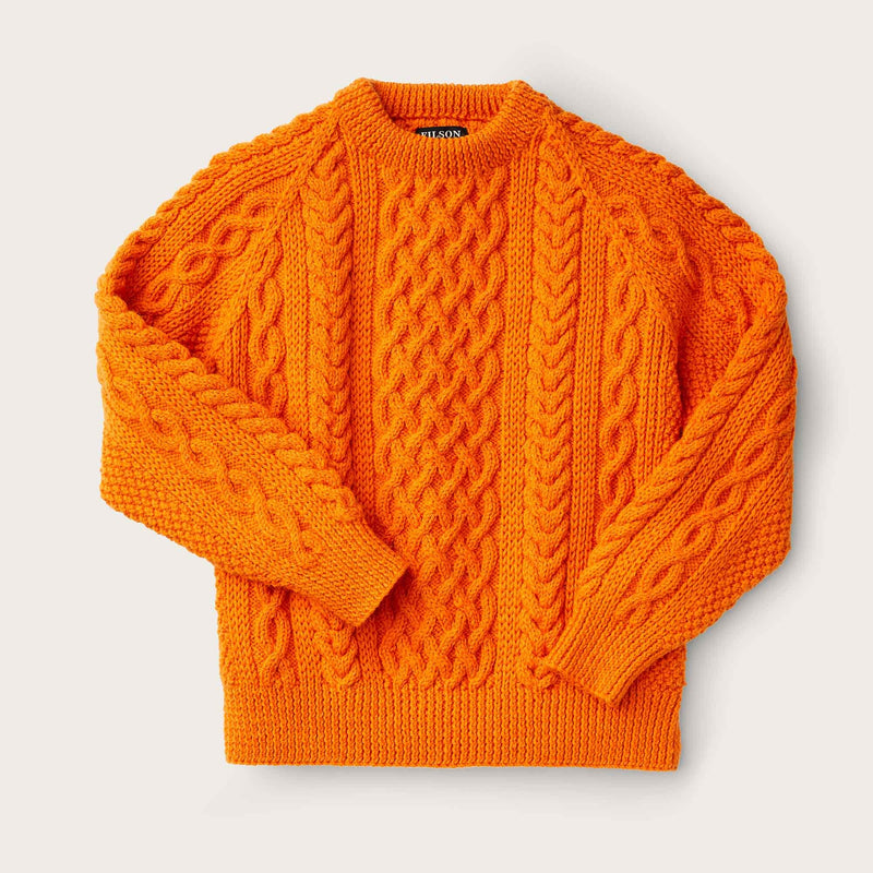 Wool fisherman's sweater by Filson | Orange (Orange)