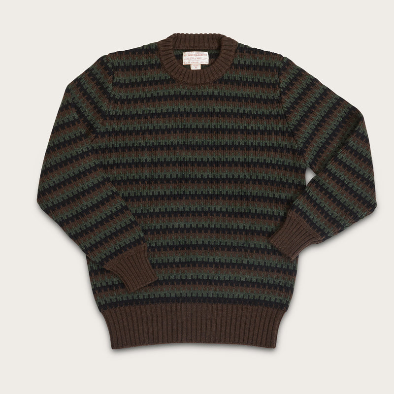 Jacquard wool crewneck sweater di Filson | Black (Black)