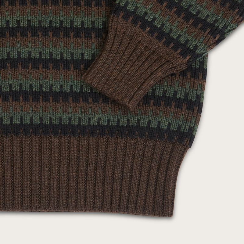 Jacquard wool crewneck sweater di Filson | Black (Black)