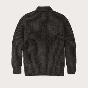 Bristol shawl neck sweater by Filson | Moss / black melange (Gray)