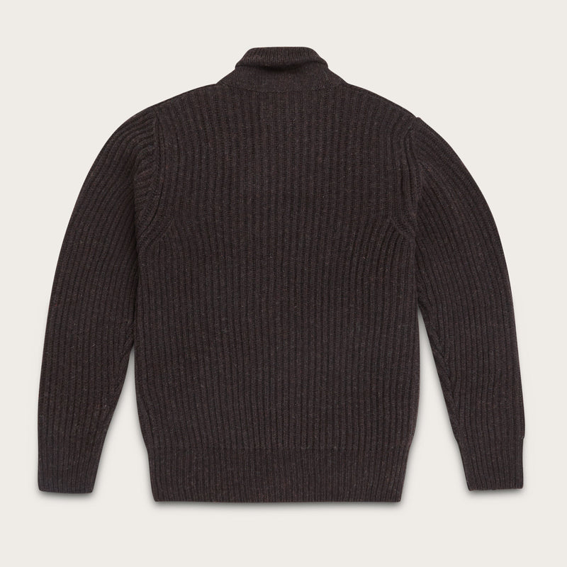 Bristol shawl neck sweater by Filson | Dark brown heather (Brown)