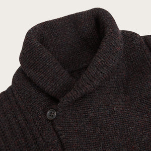 Bristol shawl neck sweater by Filson | Dark brown heather (Brown)