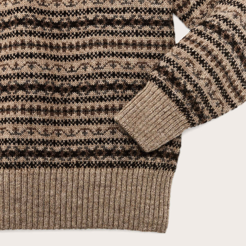 Fairisle crewneck sweater by Filson | Fawn / multi (Brown)