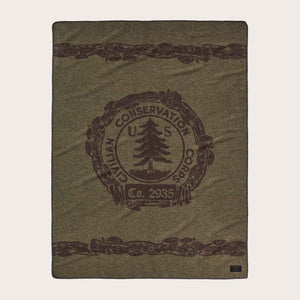 Ccc jacquard wool blanket by Filson | Olive brown multi (Brown)