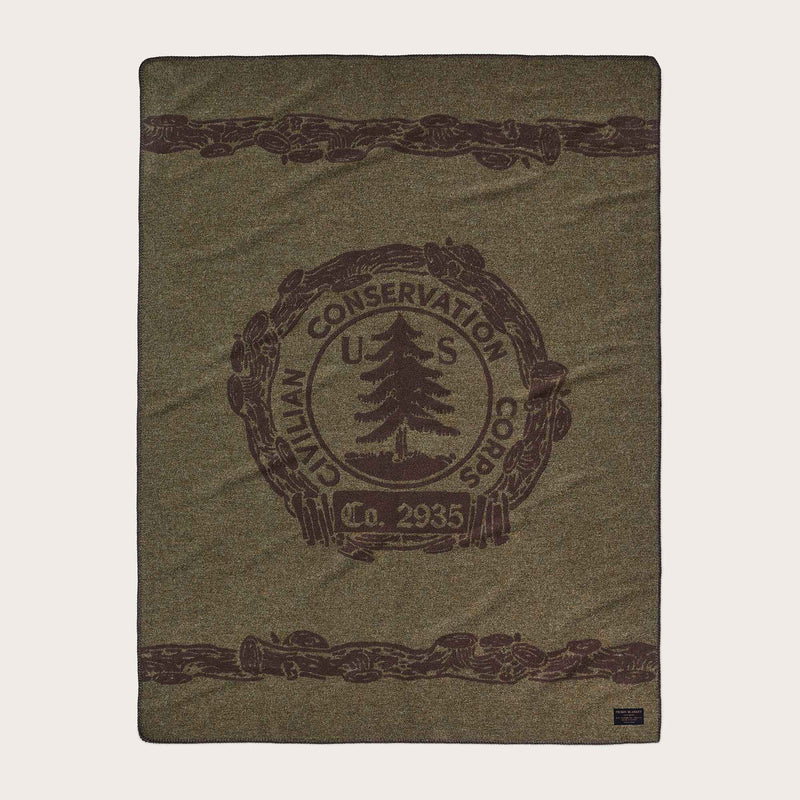 Ccc jacquard wool blanket by Filson | Olive brown multi (Brown)