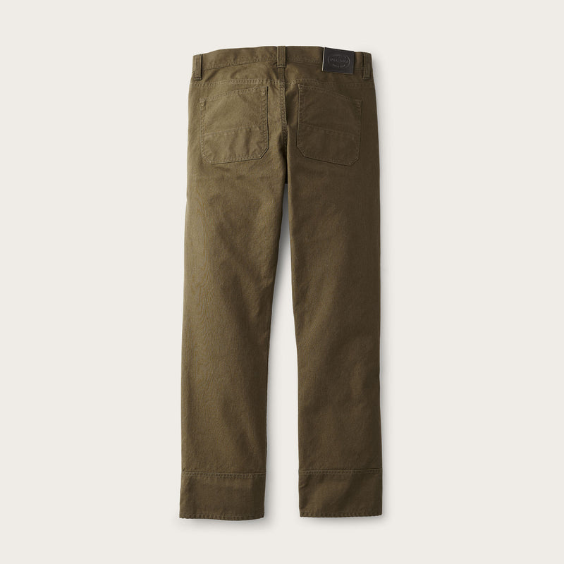 Dry tin cloth 5-pocket pants by Filson | Marsh olive (Green)