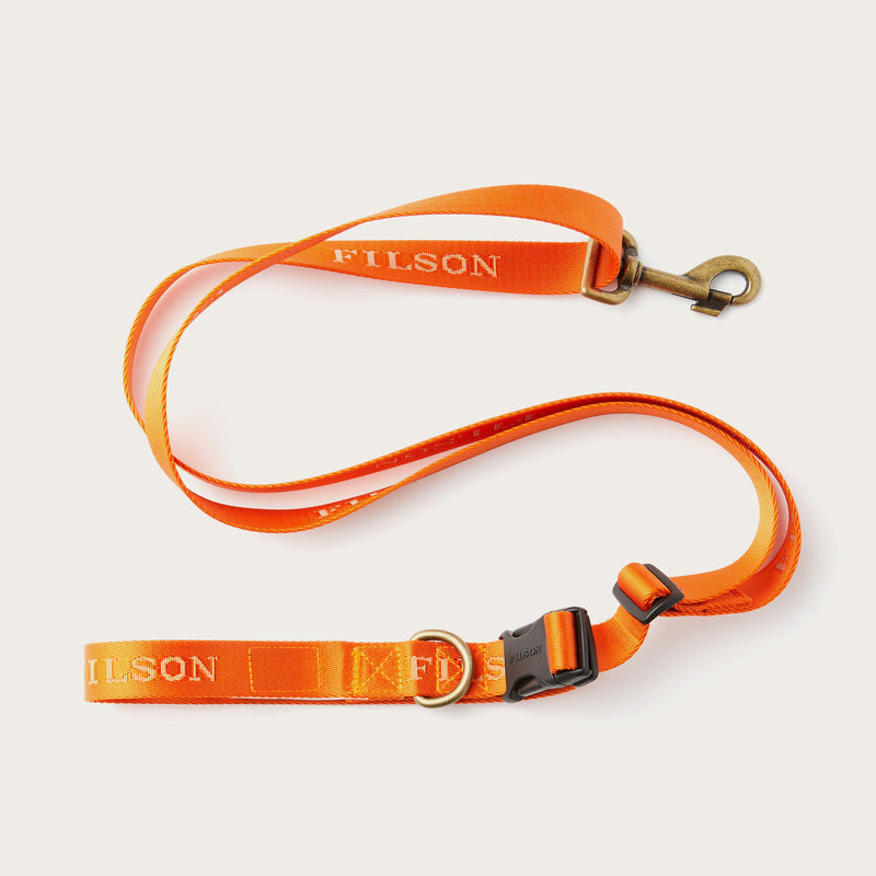 Adjustable nylon leash by Filson | Flame (Orange)