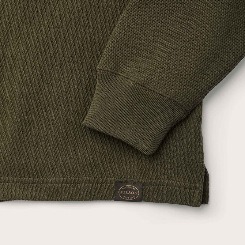 Waffle knit thermal crew di Filson | Mossy rock (Green)