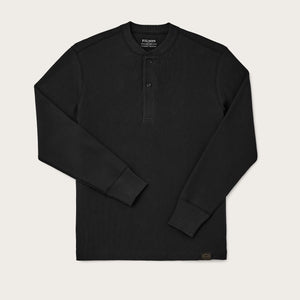 Waffle knit henley di Filson | Faded black (Black)