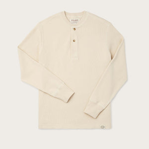 Waffle knit henley by Filson | Sand (White)