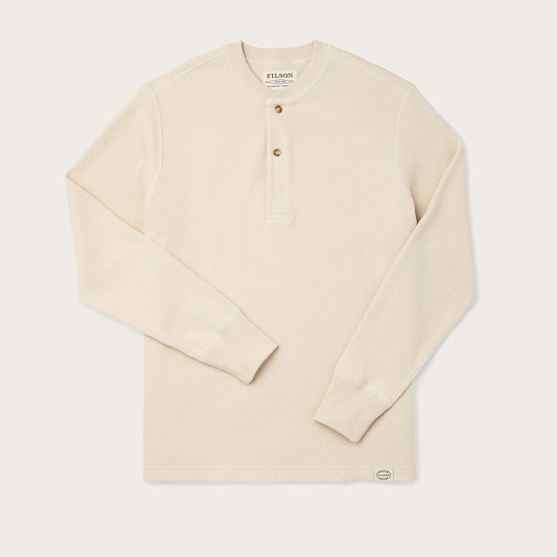 Waffle knit henley by Filson | Sand (White)