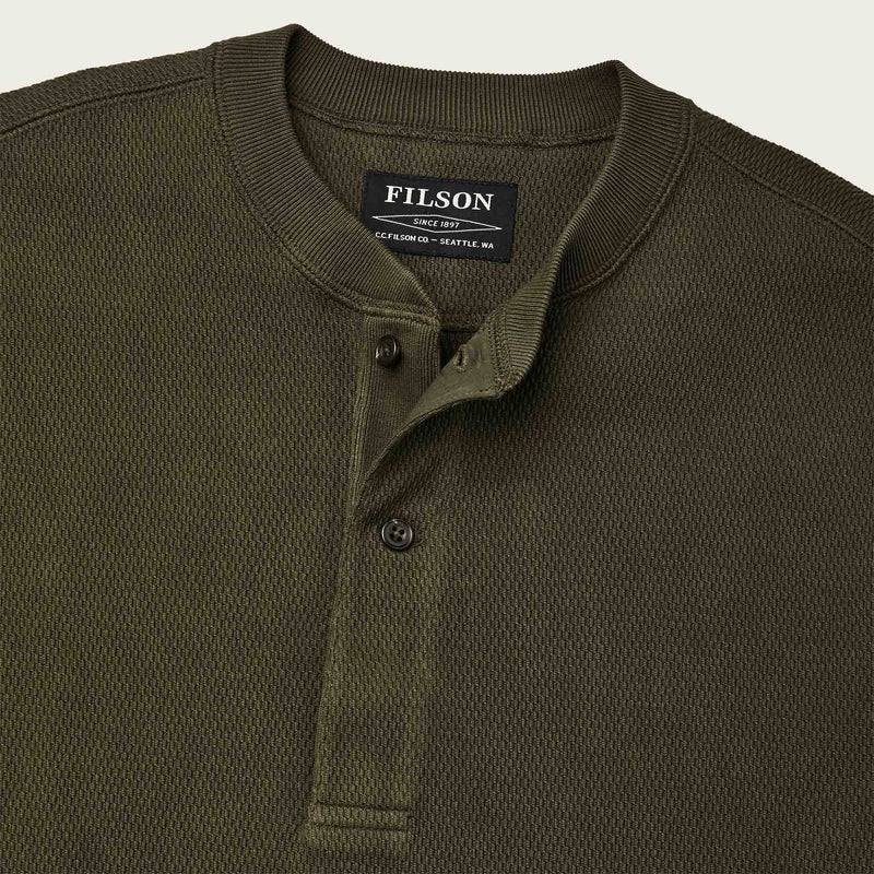 Waffle knit henley von Filson | Mossy rock (Green)