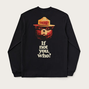 Long sleeve smokey bear pioneer t-shirt by Filson | Black smokey if not you (Black)