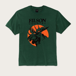 S/s pioneer graphic t-shirt by Filson | Green mose (Green)