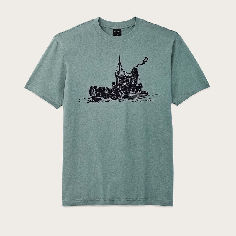 S/s pioneer graphic t-shirt by Filson | Smoke green/towboat (Green)