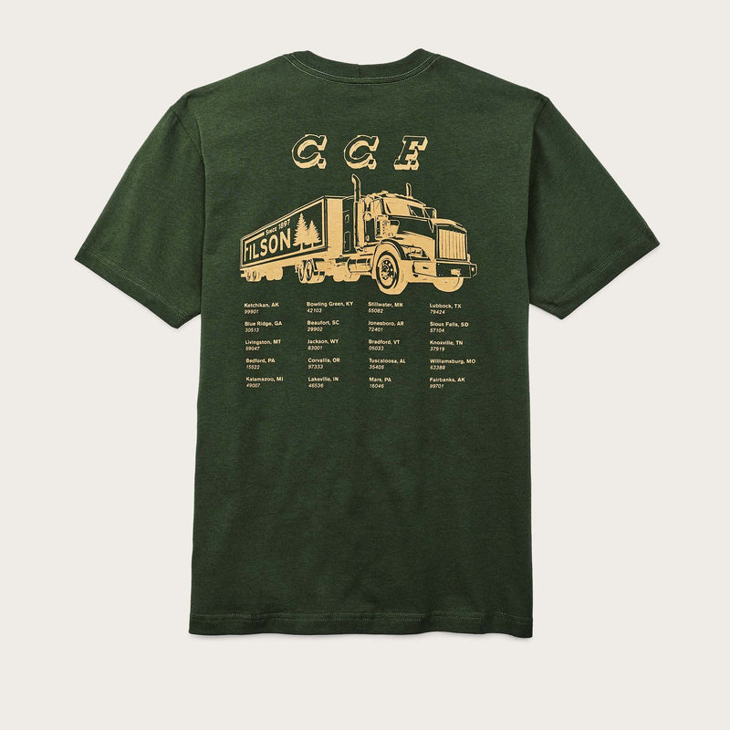 S/s pioneer graphic t-shirt by Filson | Dark timber/long hauler (Green)