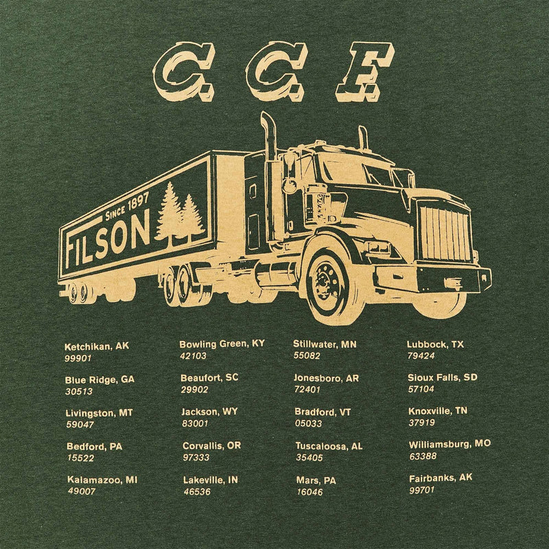 S/s pioneer graphic t-shirt by Filson | Dark timber/long hauler (Green)