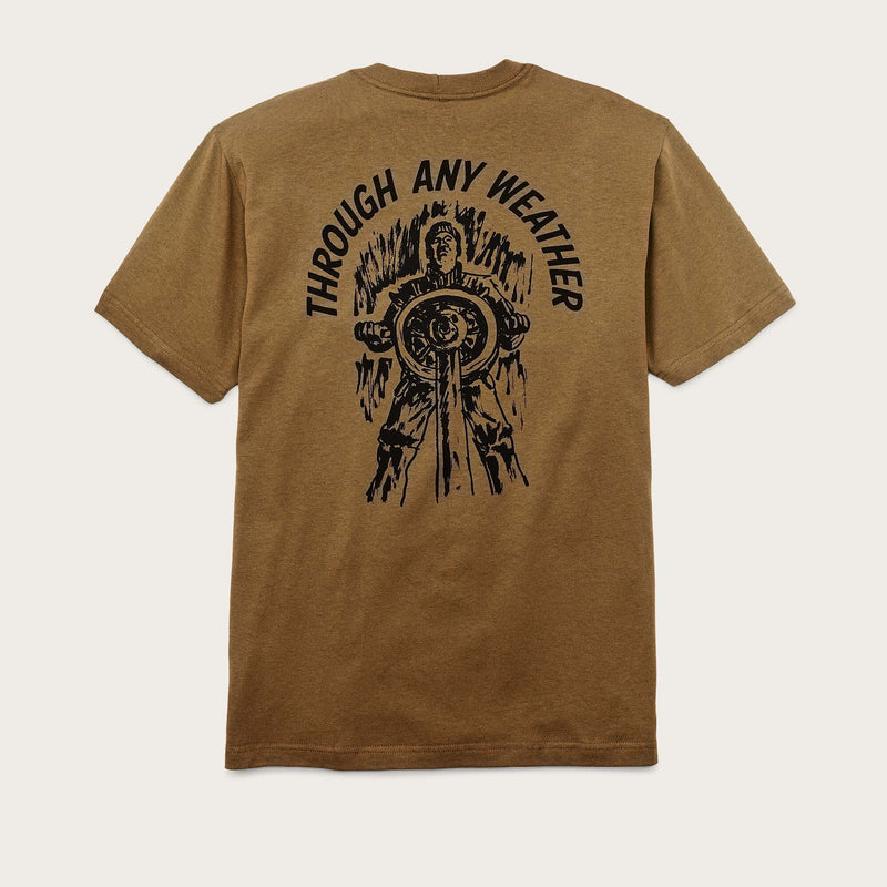 S/s pioneer graphic t-shirt by Filson | Gold ochre / captain (Gold)