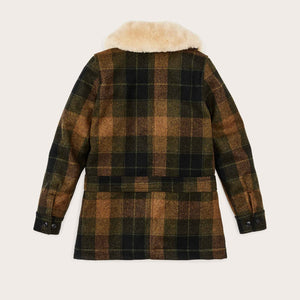 Women's wool trapper coat di Filson | Loden heather plaid (Brown)