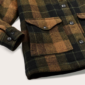 Women's wool trapper coat di Filson | Loden heather plaid (Brown)