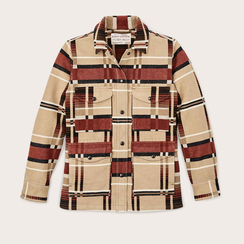 Women's beartooth work coat by Filson | Bloodstone / tan omb (Multicolor)