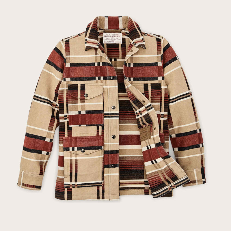 Women's beartooth work coat by Filson | Bloodstone / tan omb (Multicolor)